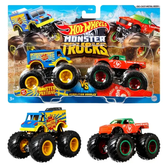 Hot Wheels Monster Trucks Paquete Sorpresa De 2 Autos 1:64 Multicolor