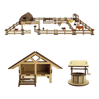Mini Fazendinha Com Celeiro Galinheiro E Poço Em Mdf Mini Fazendinha Com Celeiro Galinheiro E Poço Em Mdf