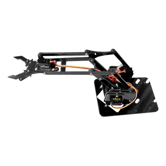 Kit Braço Robótico Em Acrílico + 4 Servos Para Arduino 