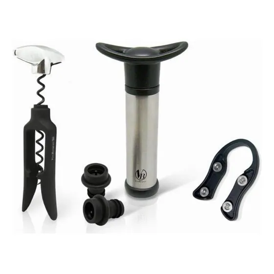 Set Sacacorchos Vin Bouquet 2 Tiempos Bomba De Vacio Con 2t