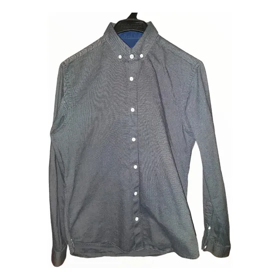 Camisa Zara Para Hombre - Talla S - Gris Oscuro - Slim Fit