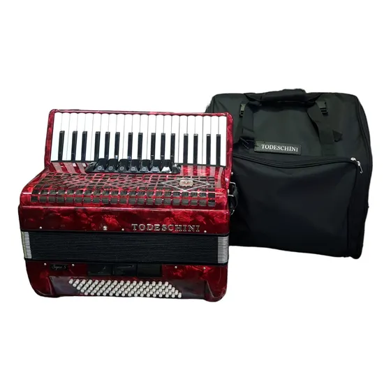 Acordeon Todeschini 80 Baixos 37 Teclas 7/3 Registros Nova