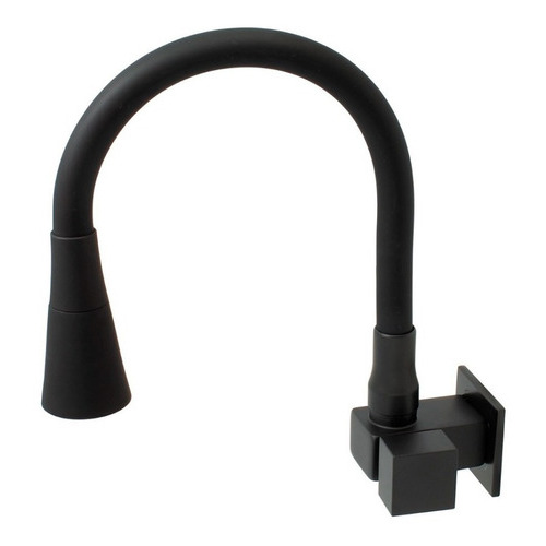 Torneira Parede Cozinha Quadri Luxo Cano Flexível Preta C100 Cor Preto Torneira Parede Cozinha Quadri Luxo Cano Flexível Preta C100 Cor Preto