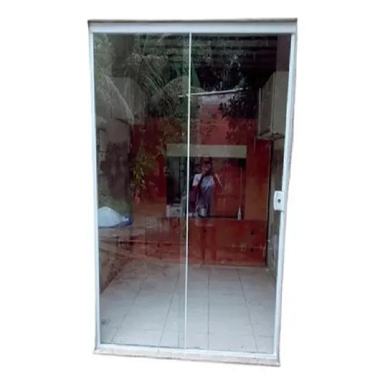 Porta Tipo Blindex 2 Folhas Vidro Incolor 210 X 160 Cm 