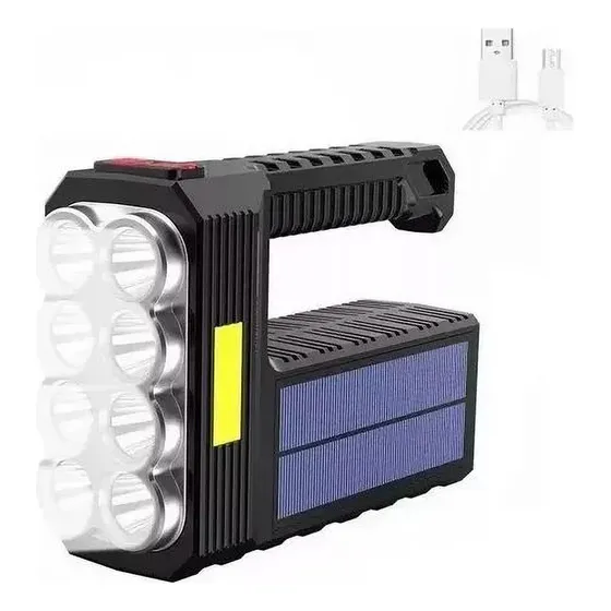 Lampara Táctica Led+cob Recargable Impermeable Energía Solar Punkzz