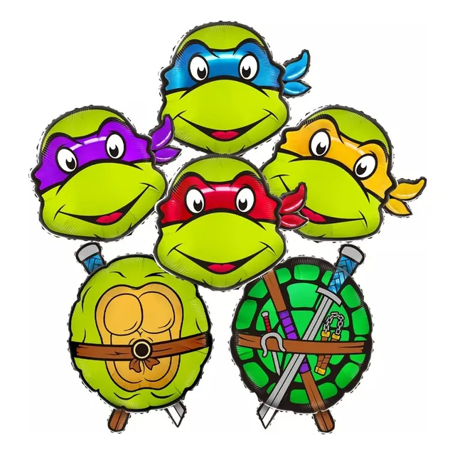 Globos Ninja Globos De Aluminio Tortuga Verde Fiesta 6pz