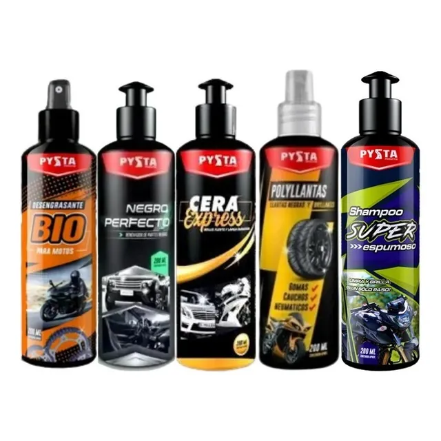 Kit Limpieza Completo Para Moto/ Carro Marca Pysta 5 Unidad