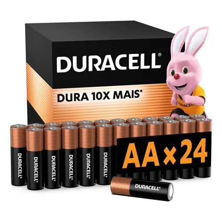 Pilha Alcalina Aa Pequena Duracell Com 24 Unidades Duracell