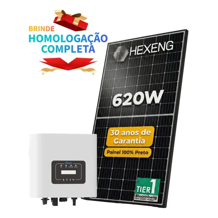 Kit Energia Solar 550kwh Mes 6 Placas Inversor Com Projeto Sistema Ongrid Com Homologação Grátis 1500v 49.6v