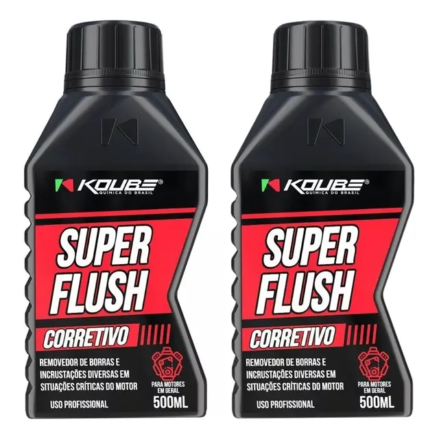 Kit 2 Motor Flush Corretivo 500 Ml Limpeza E Descarbonização