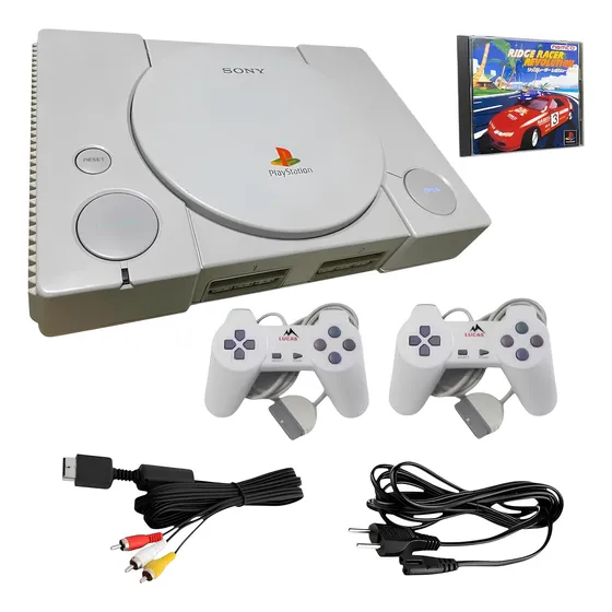 Playstation 1 Ps1 Fat +jogo Original +frete Grátis +garantia Cinza (Recondicionado)