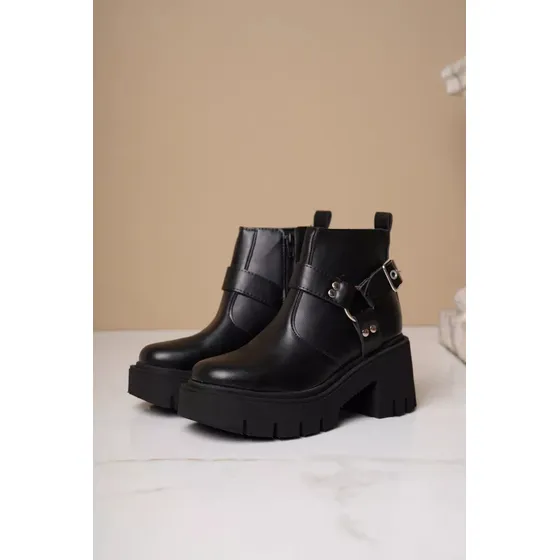 Bota Borcego De Mujer Cuero Veggie Con Plataforma Rufus