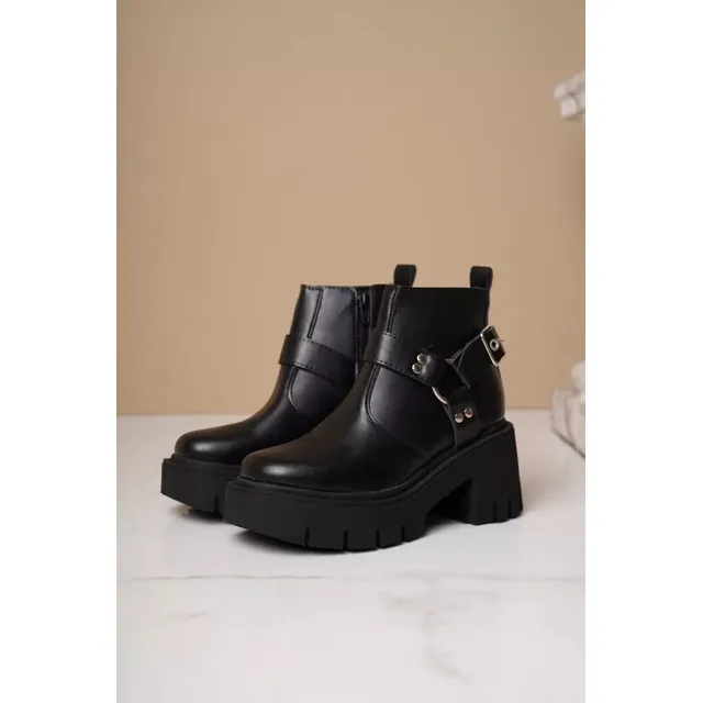 Bota Borcego De Mujer Cuero Veggie Con Plataforma Rufus