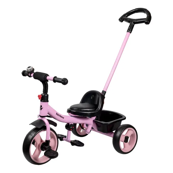 Triciclo Infantil Bankshee Plus Manija Direccional Rainbow Color Rosa
