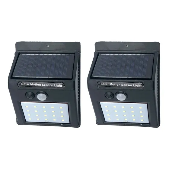 Set X 2 Luz Led Exterior Solar Panel Sensor Movimiento Farol