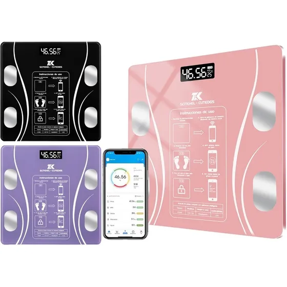 Báscula Baño Electrónica Led Aplicació Inteligentn Bluetooth