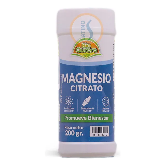 Citrato De Magnesio En Polvo 200gr Bioaurora