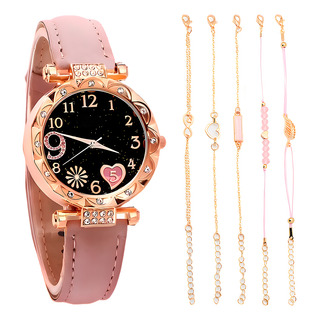 Reloj De Cuarzo De Moda Para Mujer Con Correa De Piel Rosa Reloj De Cuarzo De Moda Para Mujer Con Correa De Piel Rosa