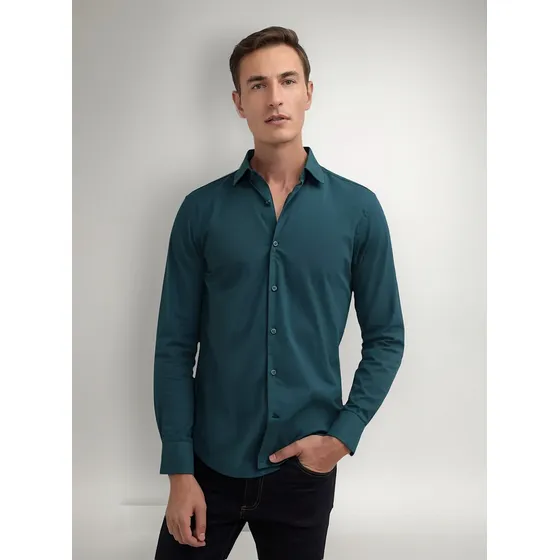 Camisa Perry Ellis Ultra Slim Fit S Manga Larga 95% Algodón 