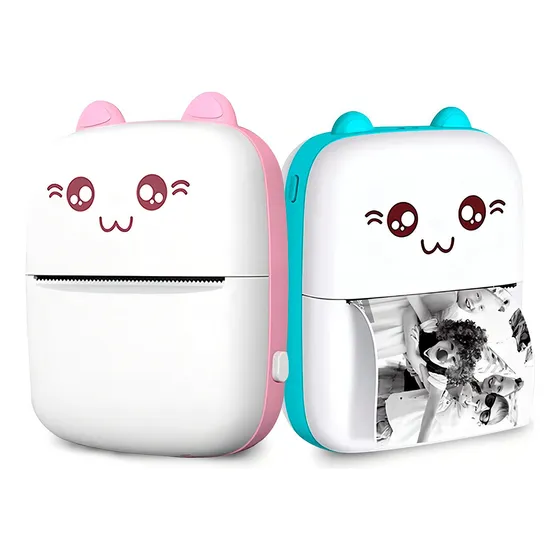 Mini Impresora Bluetooth Portátil Rosa Claro, Azul Claro