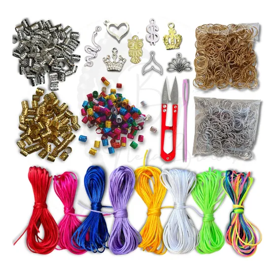 Kit 400 Aneis Argola E Pingentes Trança Nagô Box Braids