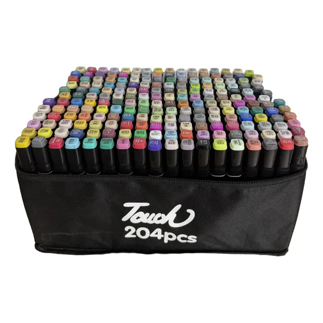 Marcadores O Fibrones Doble Punta Touch X 204u. + Estuche