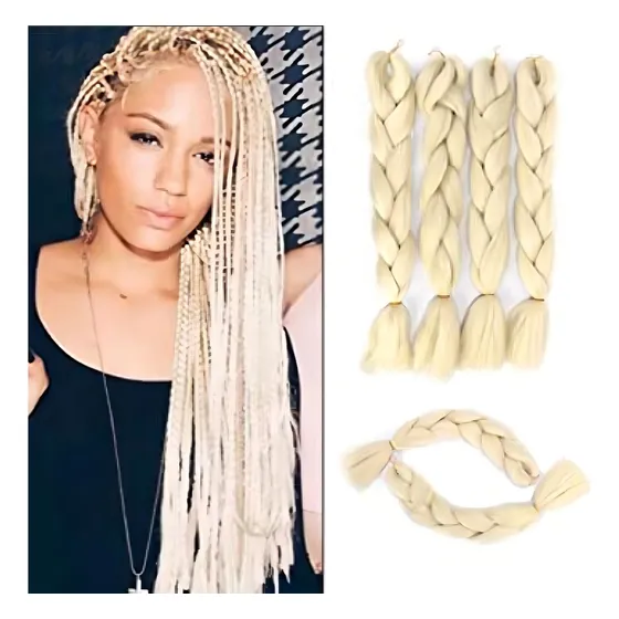 Extensiones De Pelo Sintético Para Trenzas Africanas. Color Rubio: 613