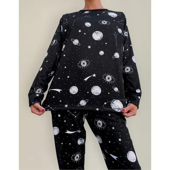 Pijama Largo Adulto Animado Manga Larga Constelaciones