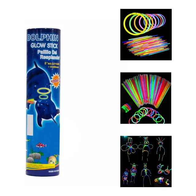 Pulseras Flúo Pack De 100 Unidades Luminosas Colores Neón Ax