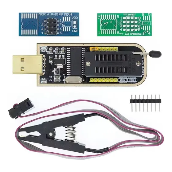 Gravador Programador Bios Eeprom Flash Ch341a Ch341b Usb