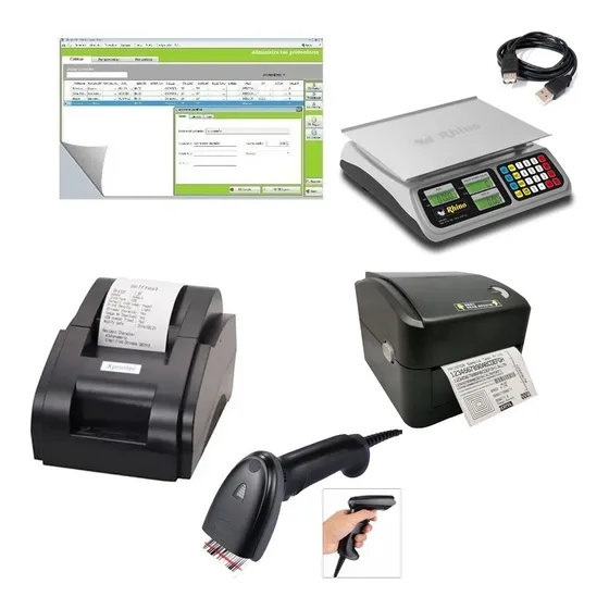 Kit Punto Venta Bascula + Impresora Ticket Y Codigos +lector