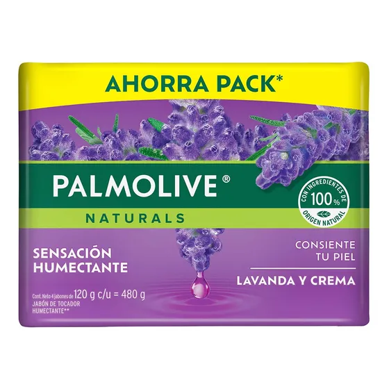 Jabón De Tocador Palmolive Naturals Lavanda Y Crema 4x120 G