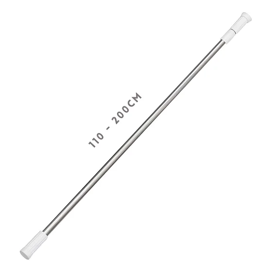 Tubo Bastão Extensível Cortina Box Banheiro 110 A 200cm Cor Branco