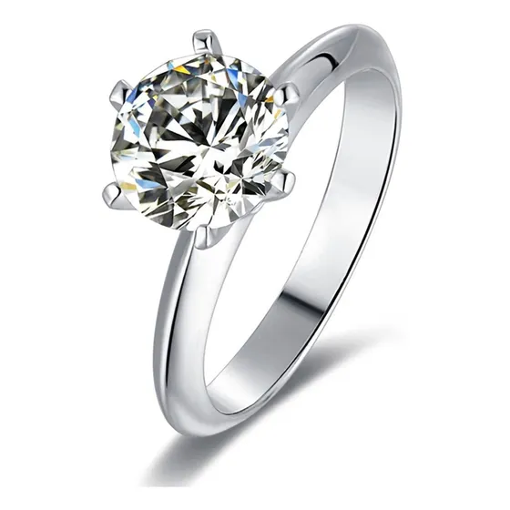 Anel Moissanite 50 Pontos 5mm Testa Positivo Para Diamante