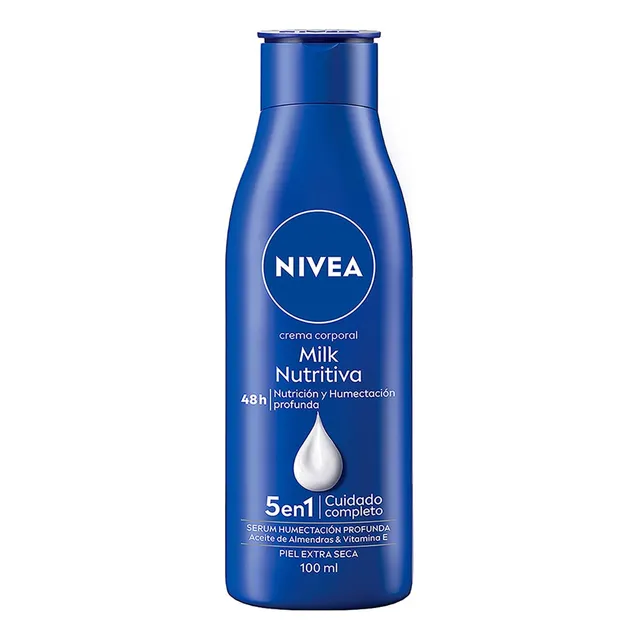Crema Corporal Humectante Nivea Body Milk Nutritiva Piel Extra Seca 100 Ml