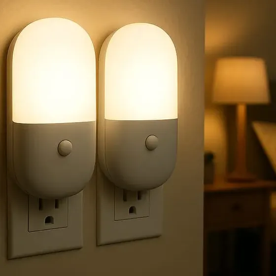 Kit 2 Luminárias Tomada Mini Abajur Infantil Led Luz Noturna Quarto Bebê Decoração Econômica Compacta Segurança Corredor Presente Criativo Iluminação Automática Moderna Charmosa