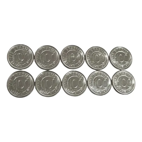 Lote 10 Moedas De 100 Cruzeiros 1993 Peixe-boi Fc