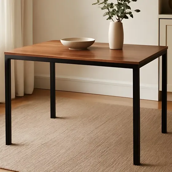 Mesa de Jantar Flex Tubo Preto 1,10m 4 Lugares