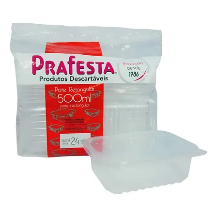 144un Pote Descartável 500ml Freezer Microondas Marmita Cristal