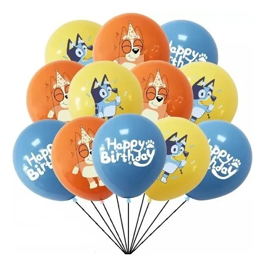 Set 12 Globos Latex Diferentes Diseños Infantiles 30 Cm 