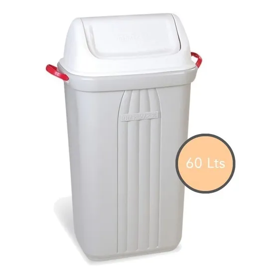 Tacho Cesto De Basura Recipiente Residuos 60 Lts San Remo Tapa Vaiven