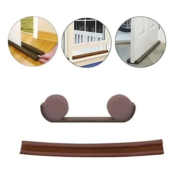 Pack 3 Protector Doble Aislante De Frío Polvo Para Puertas Color Marrón
