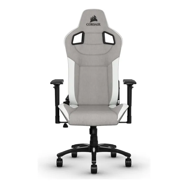 SILLA DE ESCRITORIO CORSAIR T3 RUSH GAMER ERGONÓMICA BLANCO Y GRIS CON TAPIZADO DE TELA