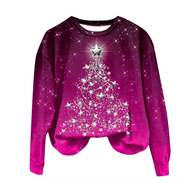 Sueter Navidad Para Mujer 2023 Cuello Redondo Estampado 3d