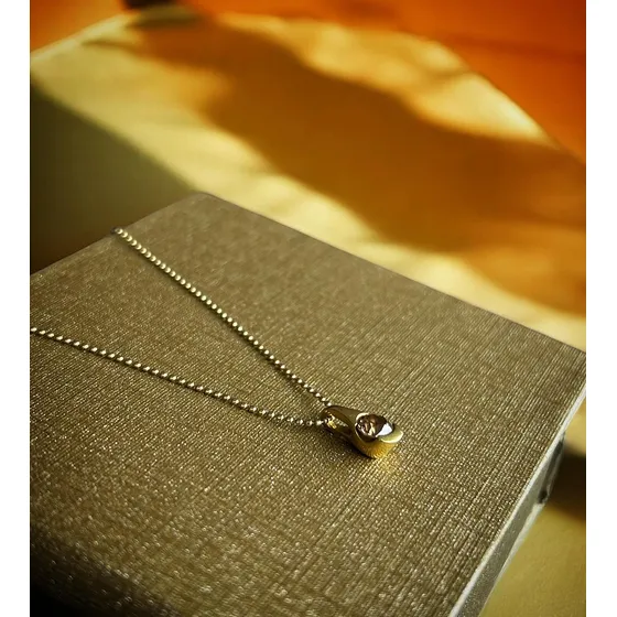 Hstern Colar Com Diamante Solitário Cognac Aprox. 35 Pontos