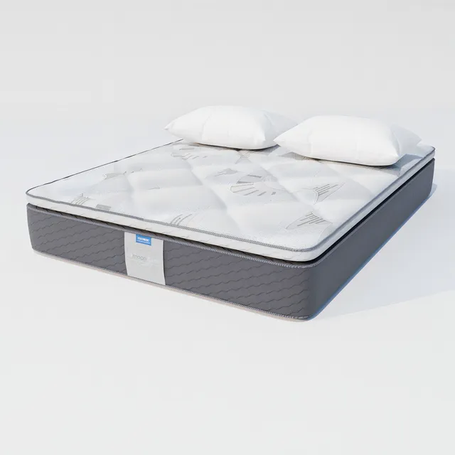 Colchón King Size Restonic Descanso Seguro + 2 Almohadas Blancas | Ortopédidco Tratamiento Antibacterial