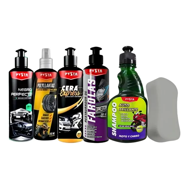 Kit Limpieza Vehiculos 5 Productos Super Promoción + Espuma
