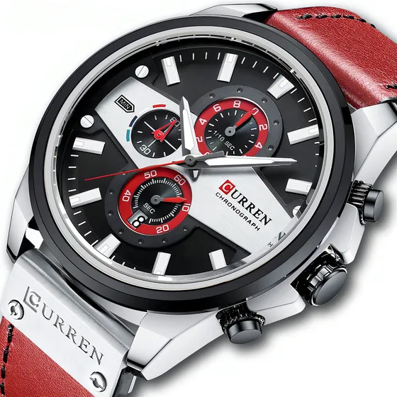 Espetacular Reloj Curren 8394-4 Color del bisel Blanco/Negro