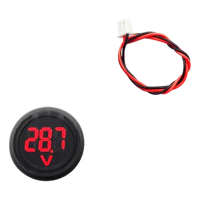 Voltimetro Digital Redondo 4v A 100v Auto Moto Rojo - Biela 