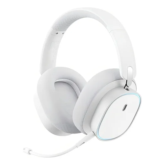 Headset Baseus Gh02 Conexão 2.4g E Bluetooth 5.3 Driver 40mm Cor Branco Cor da luz RGB